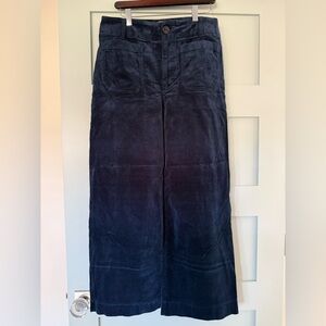 Maeve Dark Blue Corduroy Pencil Skirt